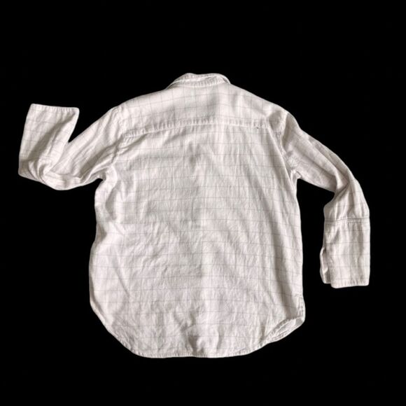 Madewell white gray plaid size small flannel button up - Picture 3 of 14